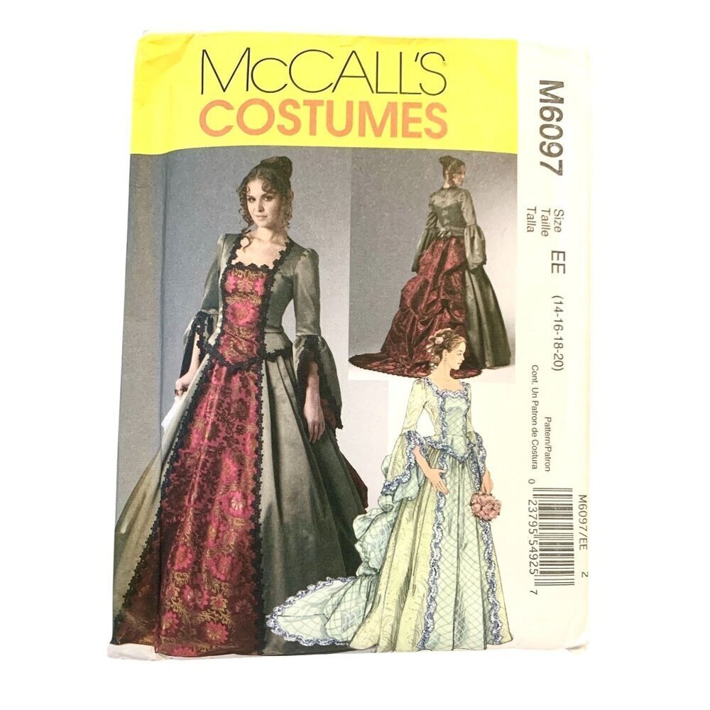McCall's M6097 Sewing Pattern Misses Victorian Costume Laced Bodice UNCUT Size 1